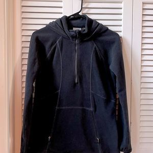 Athleta Women’s black hooded fleece (half zip)